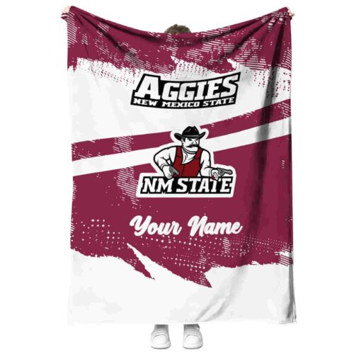 custom new mexico state aggies grunge streaks crimson blanket best selling