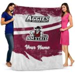 custom new mexico state aggies grunge streaks crimson blanket fashion forward