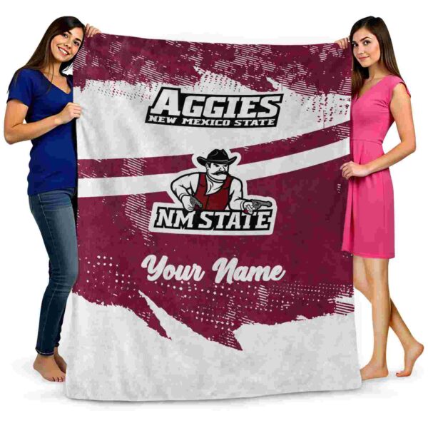 custom new mexico state aggies grunge streaks crimson blanket fashion forward