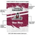 custom new mexico state aggies grunge streaks crimson blanket new arrival