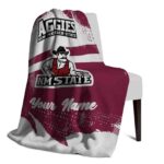 custom new mexico state aggies grunge streaks crimson blanket top rated