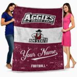 custom new mexico state aggies grunge texture crimson white blanket fashion forward