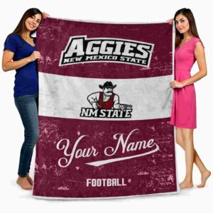 custom new mexico state aggies grunge texture crimson white blanket fashion forward