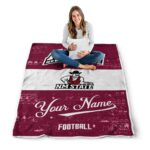 custom new mexico state aggies grunge texture crimson white blanket high quality