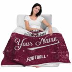 custom new mexico state aggies grunge texture crimson white blanket latest model