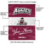 custom new mexico state aggies grunge texture crimson white blanket new arrival