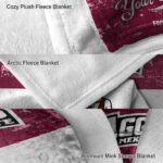 custom new mexico state aggies grunge texture crimson white blanket premium grade