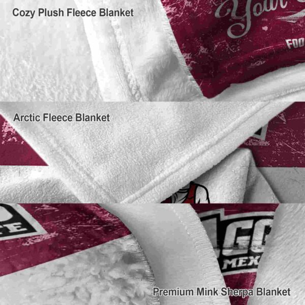custom new mexico state aggies grunge texture crimson white blanket premium grade