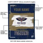 custom new orleans pelicans paint strokes navy white blanket best selling