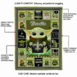 custom new orleans saints baby yoda gold blanket new arrival