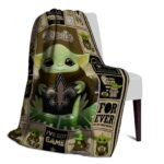 custom new orleans saints baby yoda gold blanket top rated