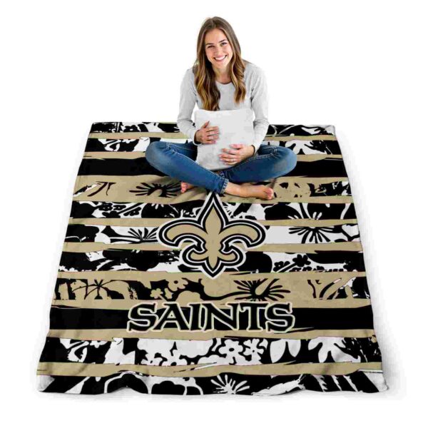 custom new orleans saints floral stripes gold white blanket high quality