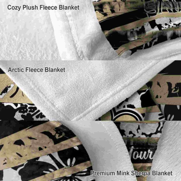custom new orleans saints floral stripes gold white blanket premium grade