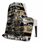custom new orleans saints floral stripes gold white blanket top rated