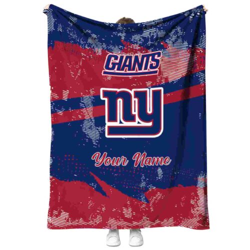 custom new york giants grunge streaks blue blanket best selling