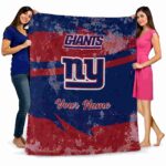 custom new york giants grunge streaks blue blanket fashion forward
