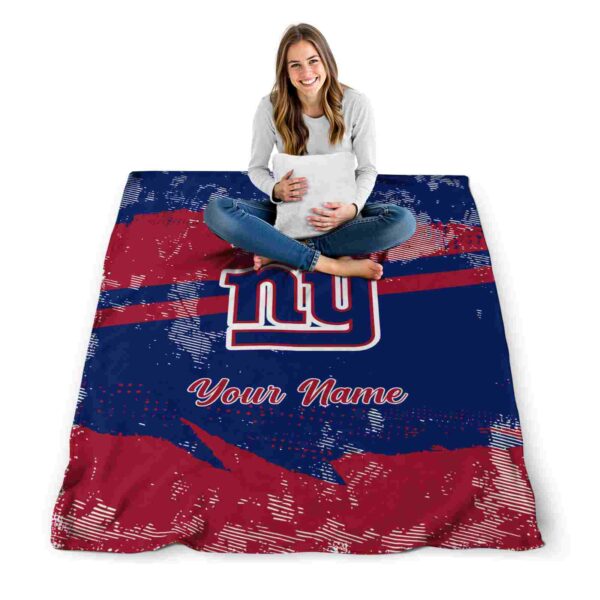 custom new york giants grunge streaks blue blanket high quality