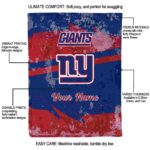custom new york giants grunge streaks blue blanket new arrival