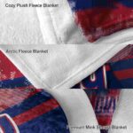custom new york giants grunge streaks blue blanket premium grade