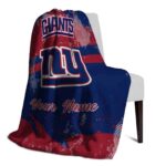 custom new york giants grunge streaks blue blanket top rated