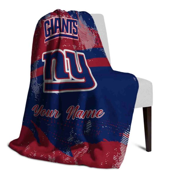 custom new york giants grunge streaks blue blanket top rated