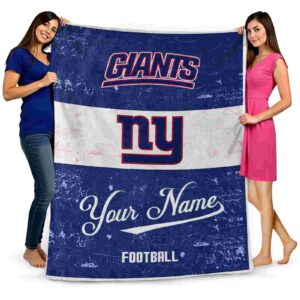 custom new york giants grunge texture blue white blanket fashion forward