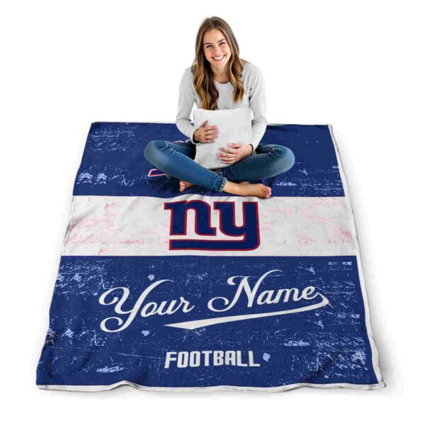 custom new york giants grunge texture blue white blanket high quality