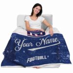 custom new york giants grunge texture blue white blanket latest model