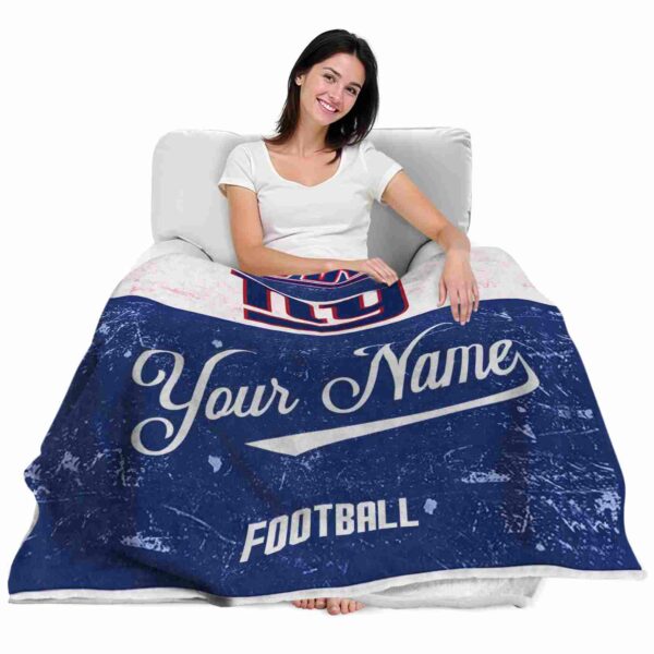 custom new york giants grunge texture blue white blanket latest model