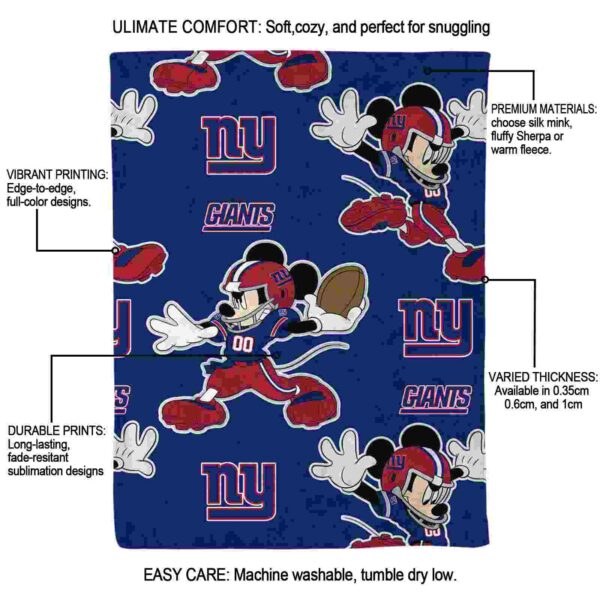 custom new york giants mickey blue blanket new arrival