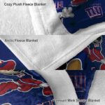 custom new york giants mickey blue blanket premium grade