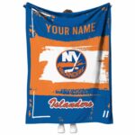 custom new york islanders paint strokes blue white blanket best selling