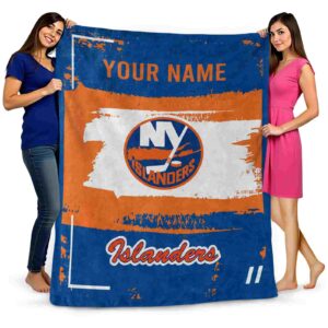 custom new york islanders paint strokes blue white blanket fashion forward