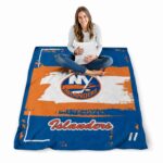 custom new york islanders paint strokes blue white blanket best selling