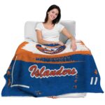 custom new york islanders paint strokes blue white blanket best selling