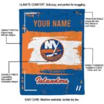 custom new york islanders paint strokes blue white blanket best selling