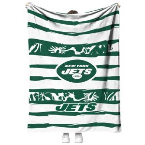 custom new york jets floral stripes green white blanket best selling