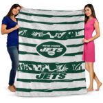 custom new york jets floral stripes green white blanket best selling