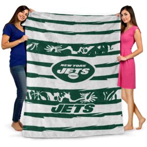 custom new york jets floral stripes green white blanket fashion forward