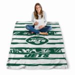 custom new york jets floral stripes green white blanket best selling
