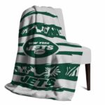 custom new york jets floral stripes green white blanket best selling