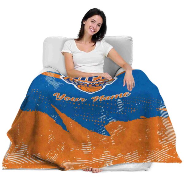 custom new york knicks grunge streaks blue blanket latest model