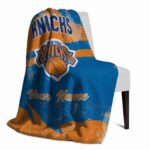 custom new york knicks grunge streaks blue blanket top rated
