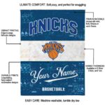 custom new york knicks grunge texture blue white blanket new arrival