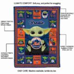 custom new york mets baby yoda blue blanket new arrival