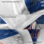 custom new york mets grunge texture blue white blanket premium grade