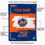 custom new york mets paint strokes blue white blanket new arrival