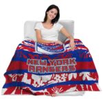 custom new york rangers floral stripes blue white blanket latest model