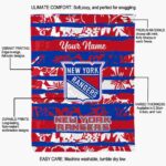 custom new york rangers floral stripes blue white blanket new arrival