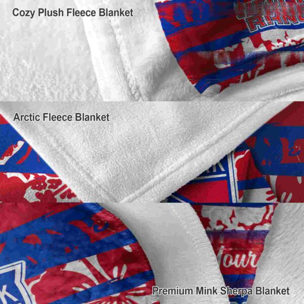 custom new york rangers floral stripes blue white blanket premium grade